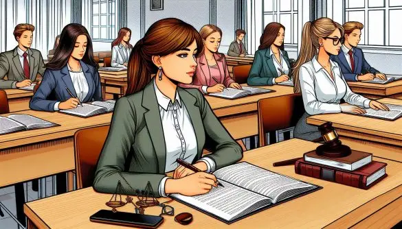 estudiante mujer en el aula de derecho en la universidad-aprendiendo sobre los principios generales del derecho