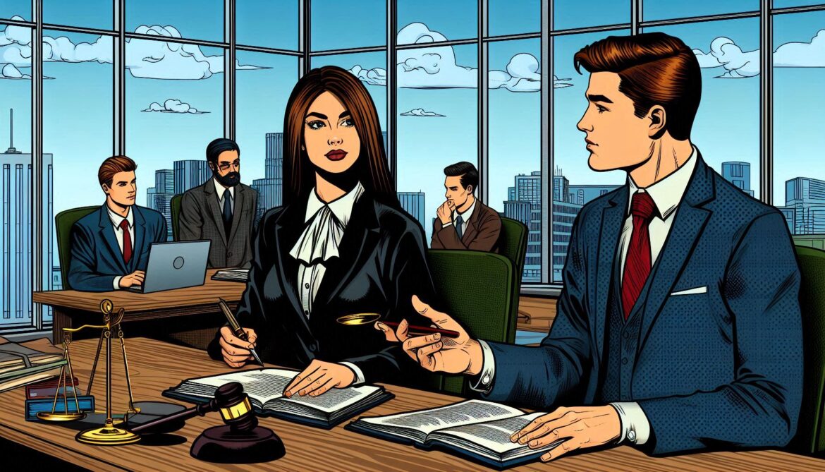 abogados jóvenes dialogando en una oficina