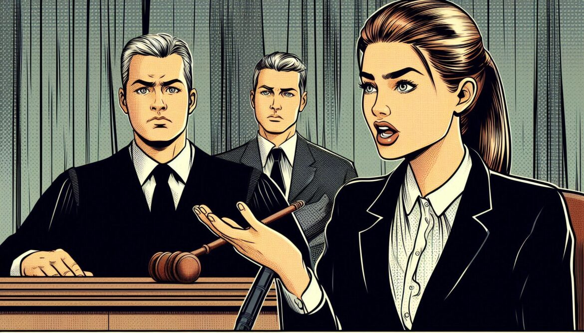 abogada argumentando en la corte penal