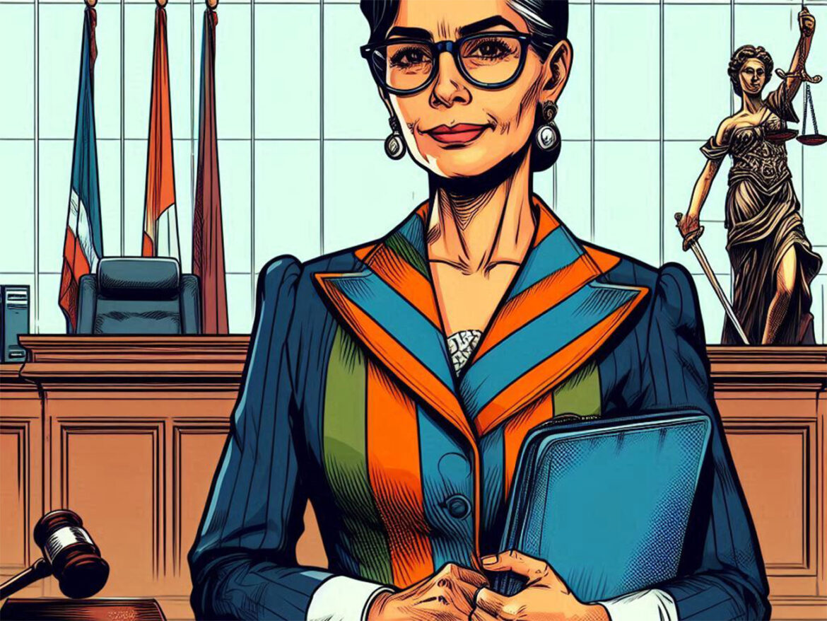 mujer mayor abogada en los tribunales de lo civil en Baja California