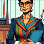 mujer mayor abogada en los tribunales de lo civil en Baja California