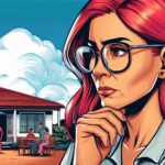 mujer pelirroja de mediana edad preocupada por donación de bien inmueble