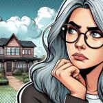 Mujer reflexiva, al fondo una casa con jardín, Carga Probatoria en Juicios de Usucapión