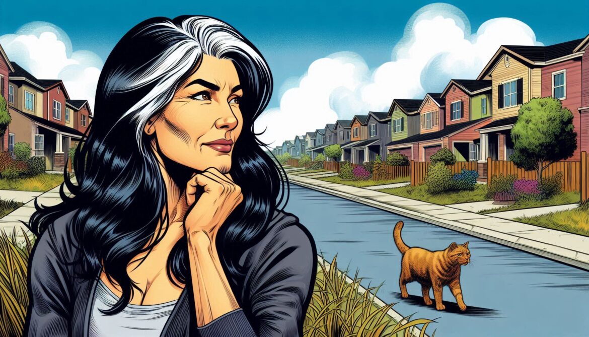 Mujer afuera de un fraccionamiento residencial | La Prueba del Adeudo en el Juicio Hipotecario